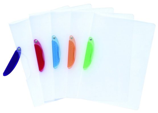 Exacompta 47600E Clip Folder Clip Design Coloured PP DIN A4 Transparent/White