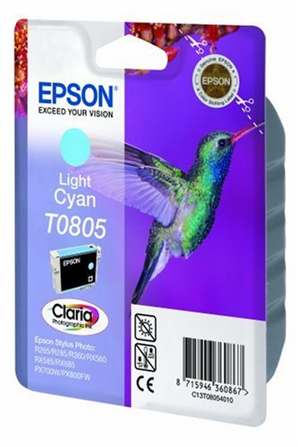 Epson T0805 Light Cyan Hummingbird Genuine Ink, Claria Photo HD Ink Cartridge, Standard - Image 2