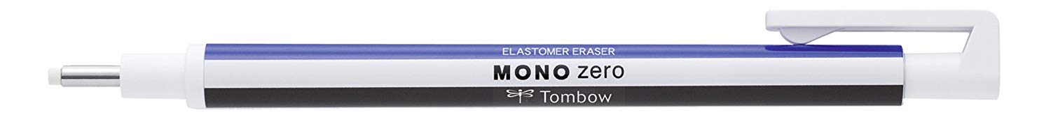 Tombow 4003198501119 2.3 mm Round Tip MONO Zero Refillable Eraser, white/blue/black, One Zize