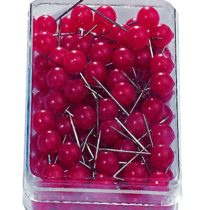 Nobo 1901328 Drawing Pins Spherical Top Length 13 mm Top 6 mm Set of 100 Red