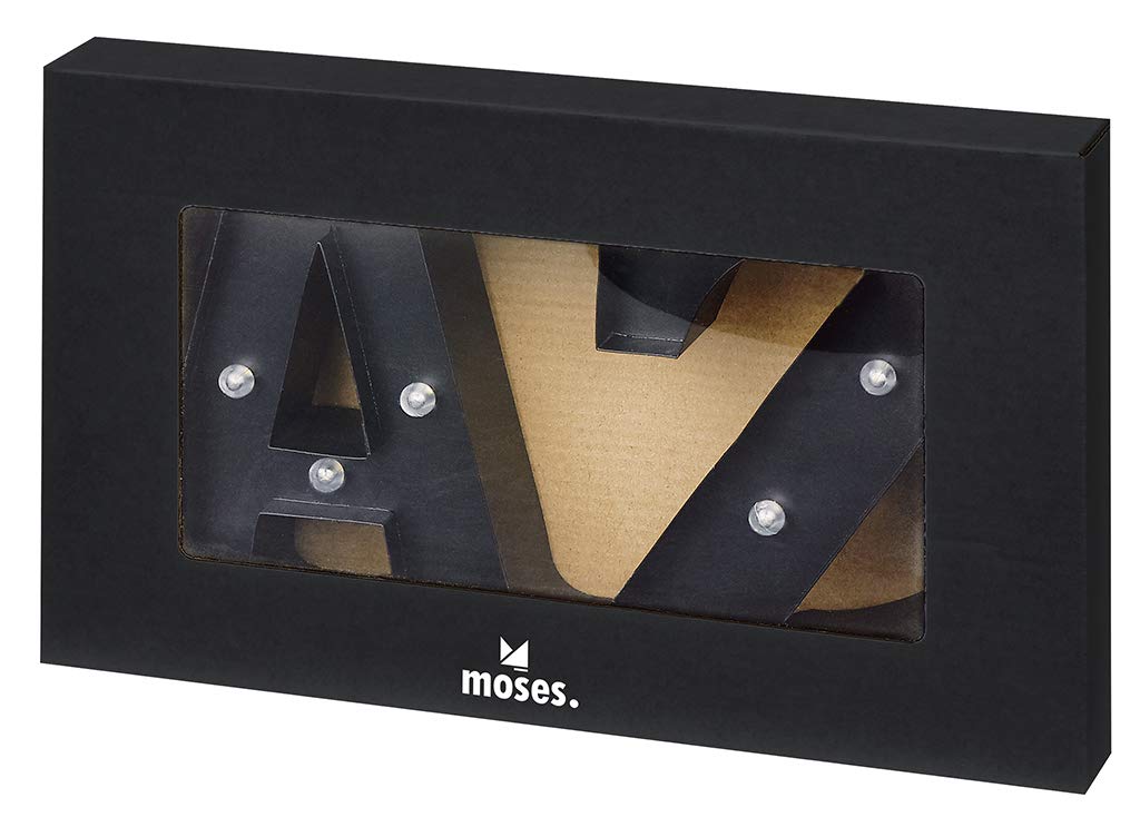 Moses. Verlag GmbH Illuminated LED Decorative A and Z Libri x Letter in Hanging Kit, Black - Image 2