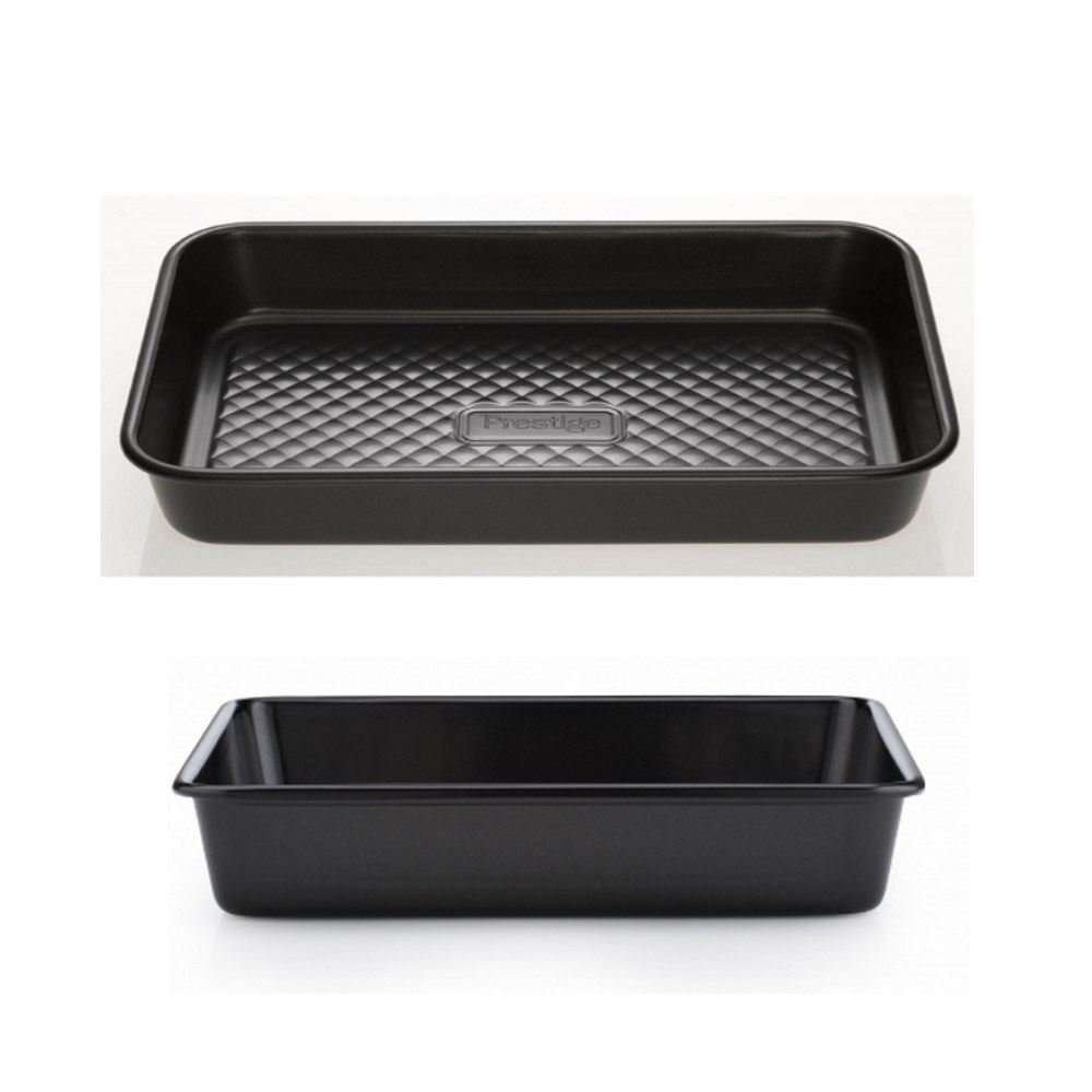 Prestige Inspire - Brownie Tin - Non Stick - Heavy Gauge Carbon Steel - 29 x 18.5 x 3 cm, Black, 29 x 18cm