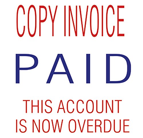 Trodat 3-in-1 Business Stamp Stack with texts COPY INVOICE - PAID - THIS ACCOUNT IS NOW OVERDUE, Red Body - Black Ink, 2 x 6 x 5,5 - Image 2