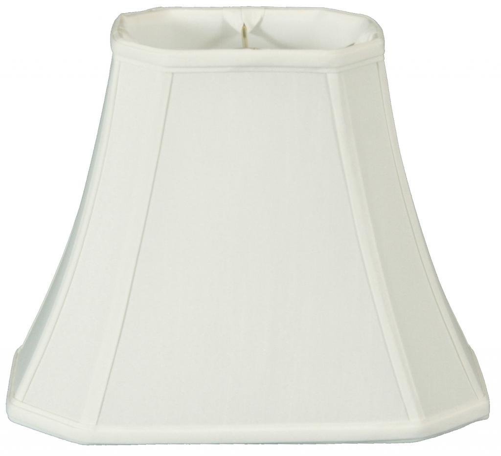 Royal Designs Rectangle Cut Corner Lamp Shade, White, (5 x 6.5) x (8 x 12) x 10