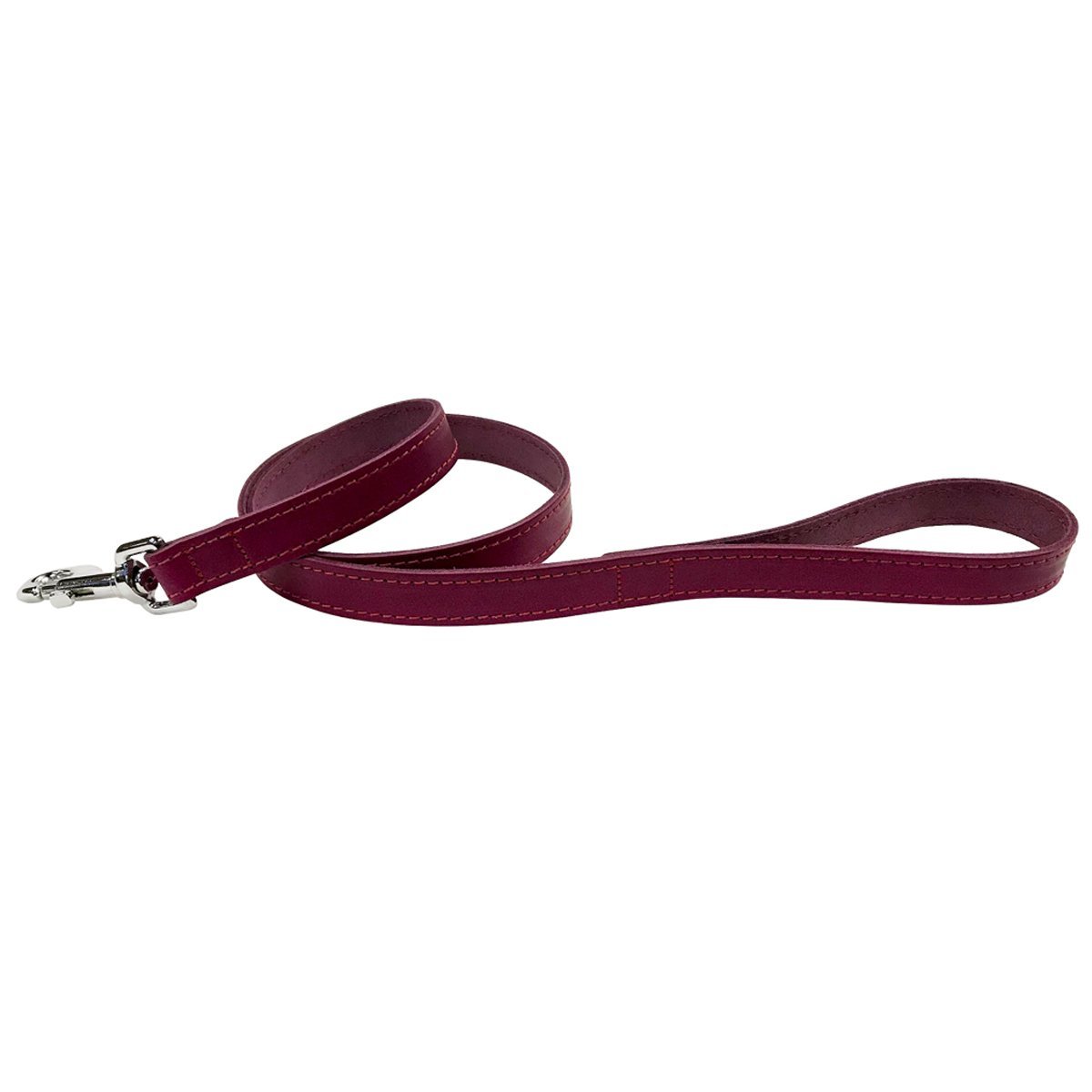 BBD PET PRODUCTS Leather Lead, 3/4 x 40-Inch, Boysenberry, M (Pack of 1)