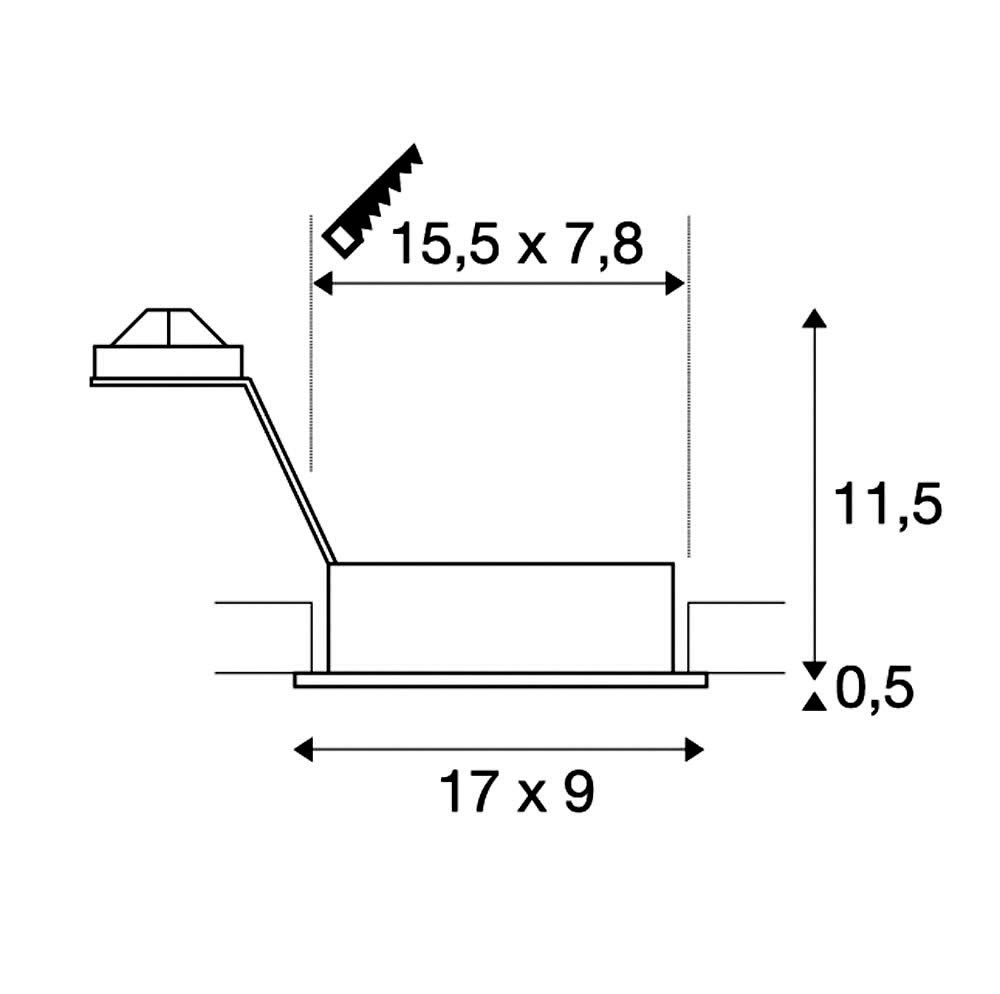 SLV 113492 New TRIA II GU10 Downlight, Rectangular, Black-mat, max. 2x50W, incl. Clip Springs, Aluminium, Black - Image 3