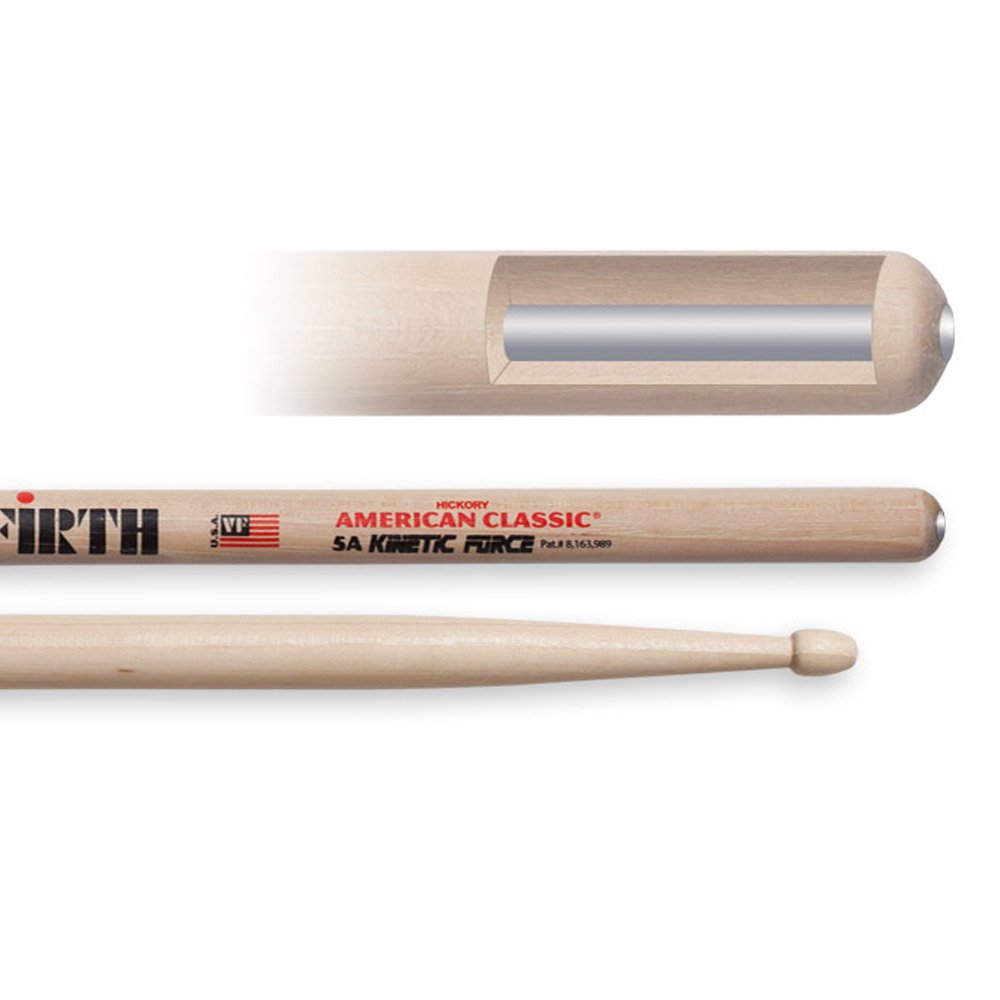 Vic FIrth - American Classic® Drumsticks 5AKF Kinetic Force - American Hickory - Wood Tip, Natural Wood - Image 3