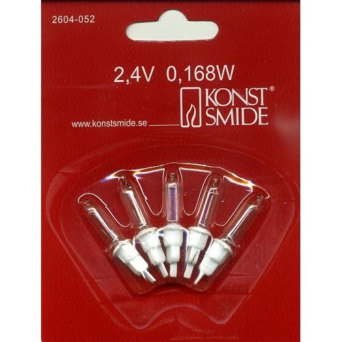 Konstsmide 052SB 2604 Replacement Bulb for Light Curtains/2.4 V/0.17 W, 5 in Blister Packaging/White Plug-in Socket