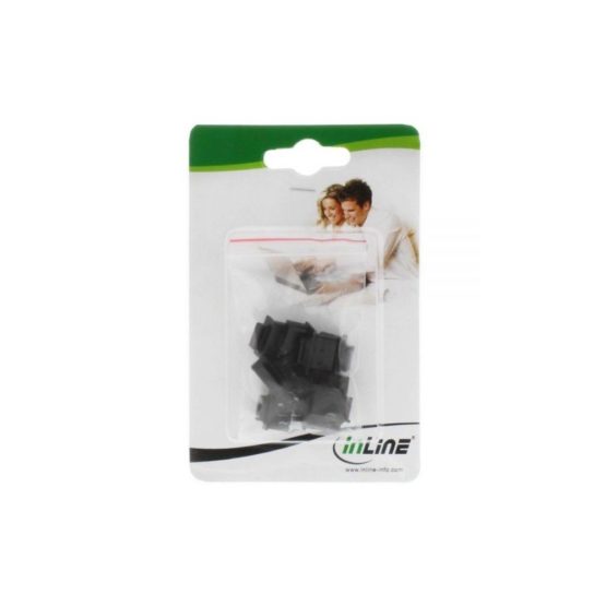 InLine 59948L Pack of 10 Dust Protectors for HDMI Sockets Black - Image 3