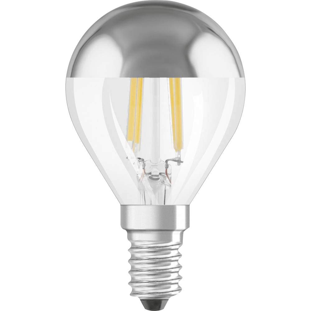Osram Bulb Shape Star Classic A Mirror LED Head Lamp, Glass, Warm White, E14, 4 W