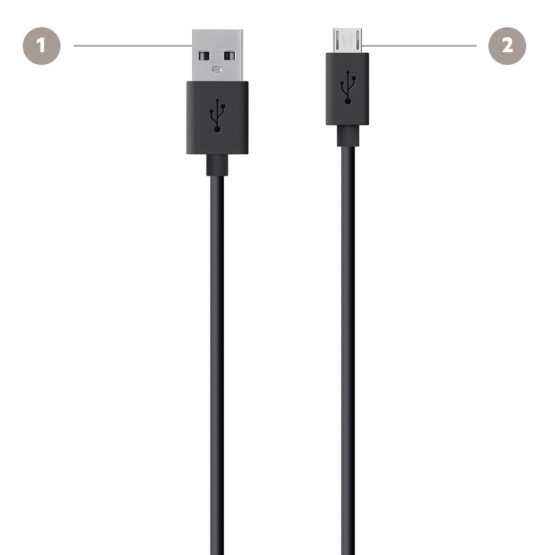 Belkin MixIt Colour Range Micro USB Cable for Smartphones and Tablets, 2 m, Black - Image 2