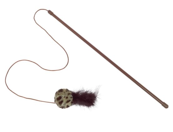 Nobby Rod With Rattle Ball With Feathers