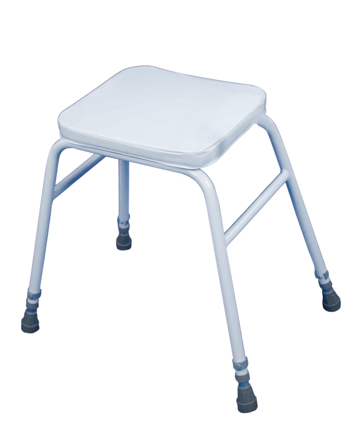 Aidapt Height Adjustable Perching Stool With Padded Seat For Elderly Users with Limited Mobility Aid, White