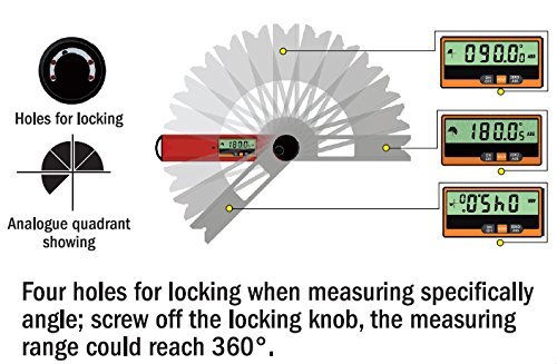 CMT DAF-001 Digital Angle Finder 0-360° (265X50X25mm), Grey - Image 3