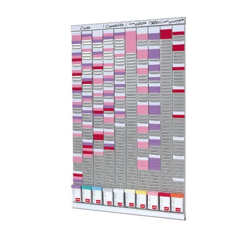 Nobo - Multi-Purpose T-Plug Wall Planner Kit, 10 Columns & 54 Slots, Index 2, Multi-Coloured T-Plugs & Indexes Included, 2901000 - Image 4