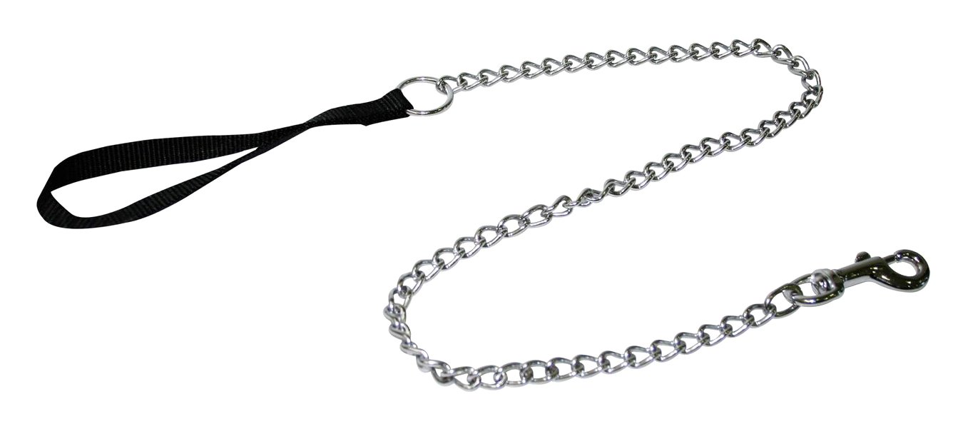 Croci 1.1mm x 2m Black Nylon Dog Leash with Chain