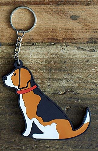 Sweet William Beagle Keyring, Brown, Black, White, Height 7cm, Width 8.5cm