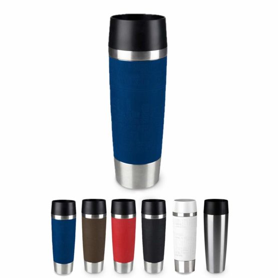 Emsa 515618 Travel Mug Large insulated drinking cup with Quick Press closure, 0.5 litres, blue