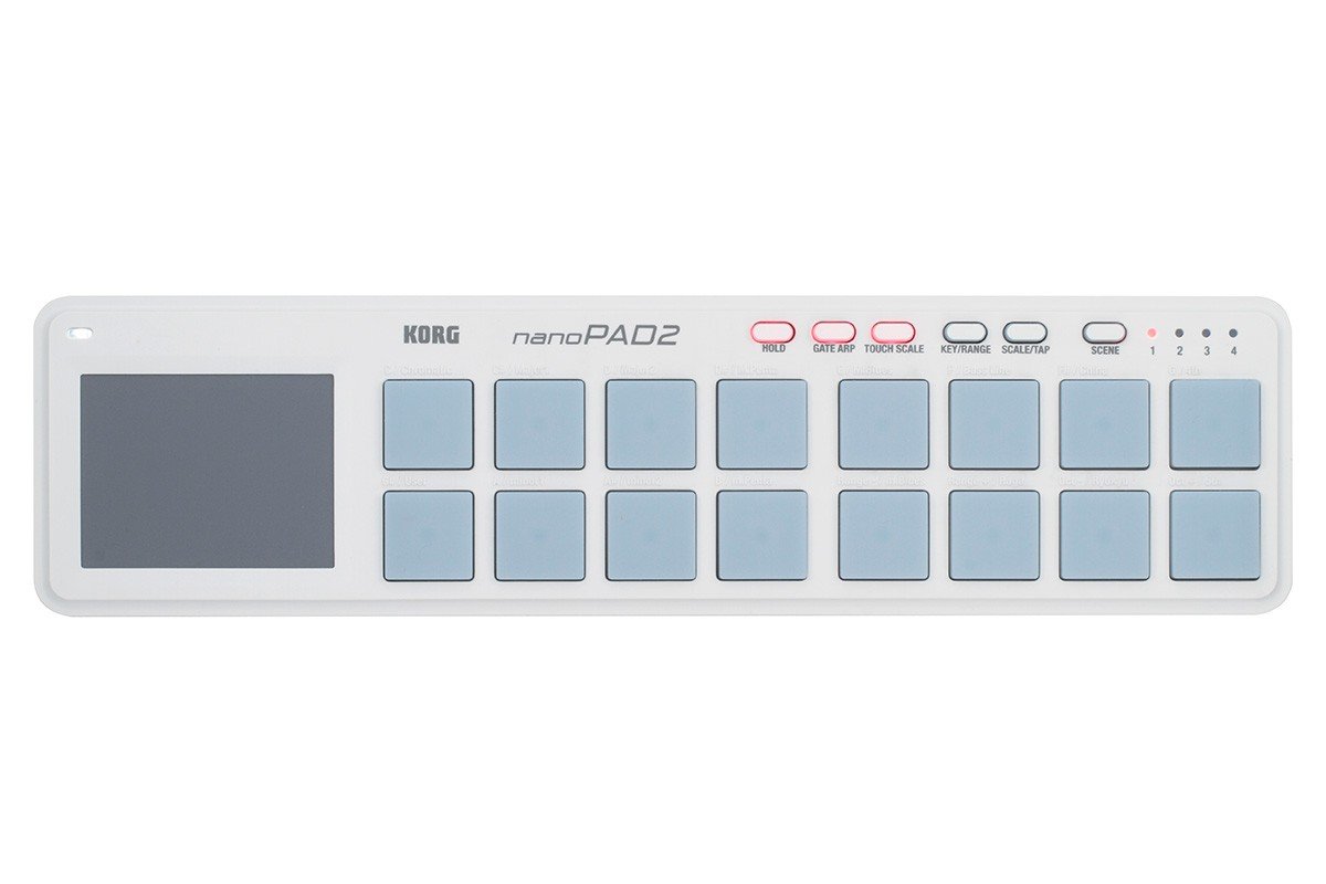 Korg - nanoPAD2 - Slimline USB MIDI 16-Pad Controller - White, Einheitsgröße
