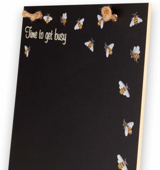 Chalkboards UK CHB155 Honey Bees Tall Thin Chalkboard with Rope/Tray and Chalk, Wood, Black, 60 x 26.5 x 1 cm - Image 3