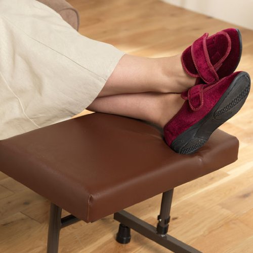 Aidapt Height Adjustable Leg Rest Stool With Anti Slip Feet and Easy Clean Material For Elderly and Users With Limited Mobility Aid