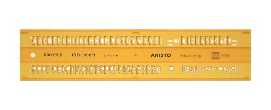 Aristo AH5301/3 Lettering Stencil ISO 3098-1 - Image 2