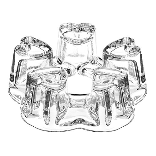 TEA SOUL 15 x 15 x 5.5 cm Glass Candle Warmer Stand, White, 15x15x5.5 cm