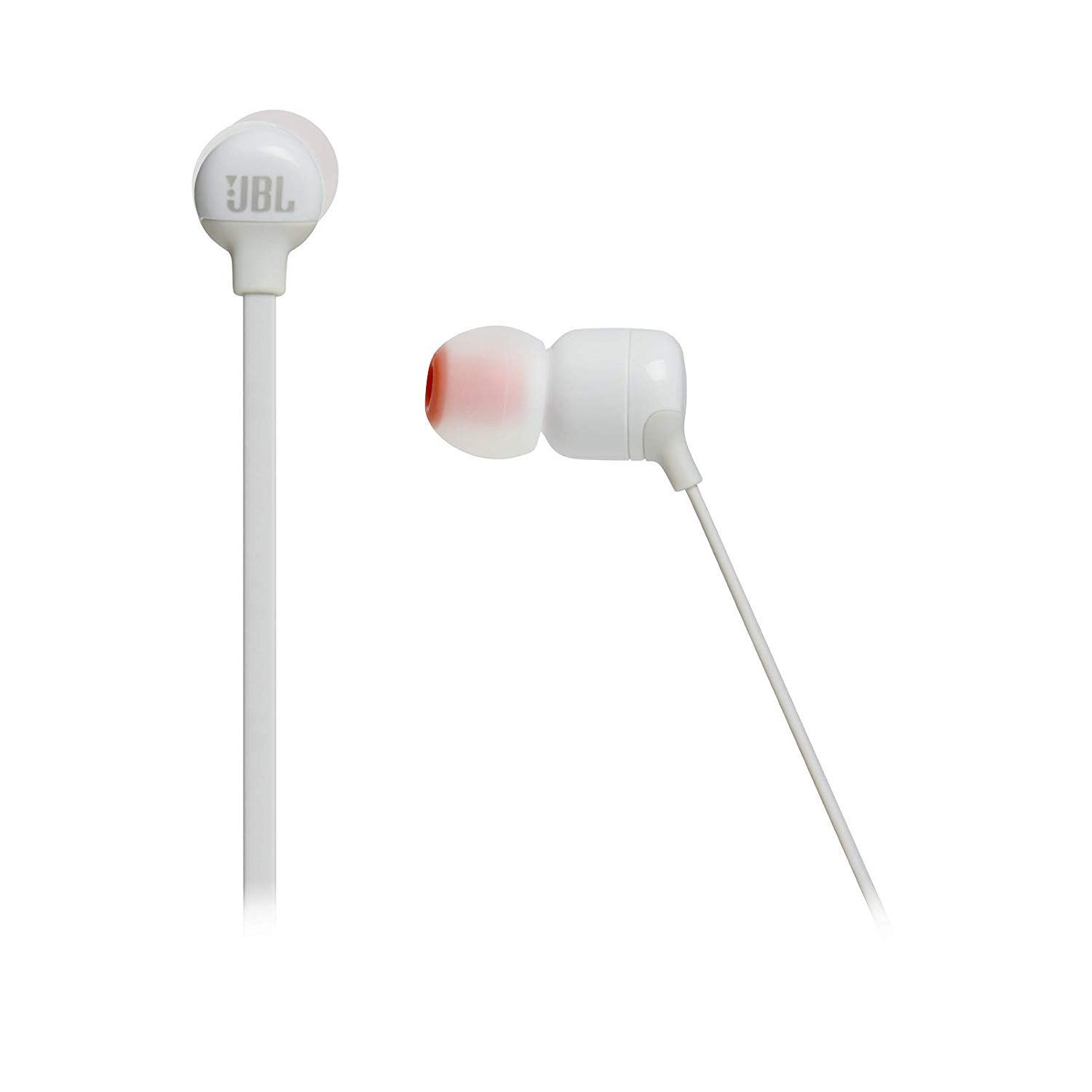 JBL TUNE 110BT Wireless In-Ear Headphones with Bluetooth – Neck flat tangle-free cable – Up to 6 hours of music – White - Image 3