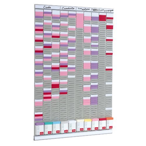 Nobo - Multi-Purpose T-Plug Wall Planner Kit, 10 Columns & 54 Slots, Index 2, Multi-Coloured T-Plugs & Indexes Included, 2901000 - Image 3