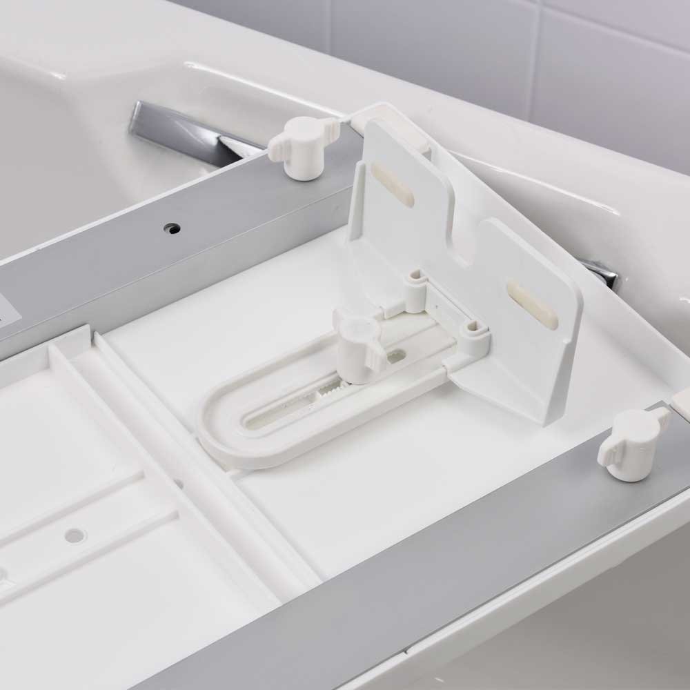 NRS Healthcare Myco Adjustable Bath/Shower Board, 66 - 76 cm with Handle, White - Image 3