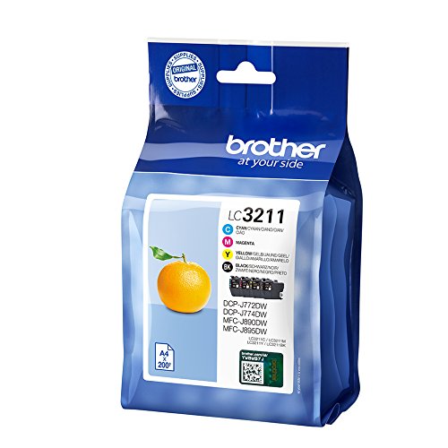 Brother LC-3211C/LC-3211M/LC-3211Y/LC-3211BK Inkjet Cartridges, Multi Pack, Standard Yield, Cyan, Magenta, Yellow and Black