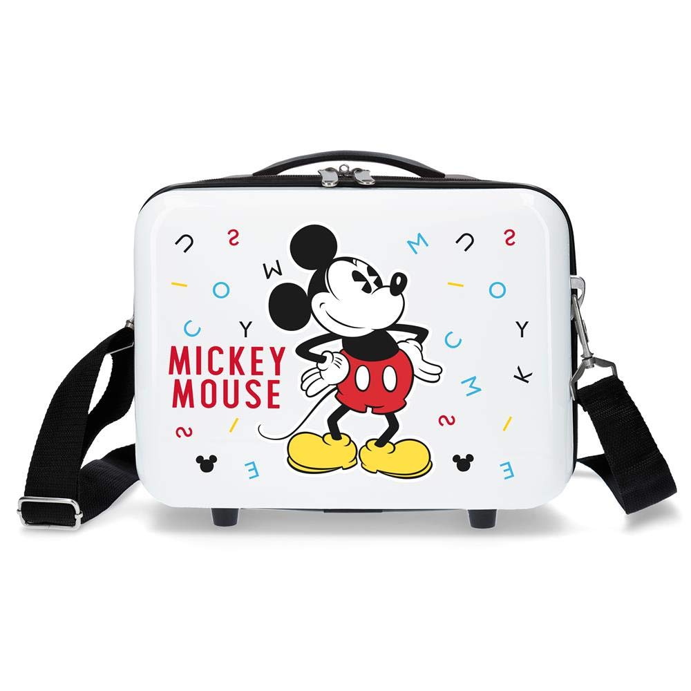Mickey Style letters Adaptable Beauty Case, White (Blanco), 29x21x15