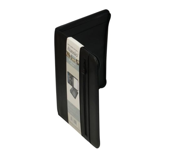 Alassio Conference Folder Zipped 3 Compartments A4 Leather-look Black Ref 30042 - Image 4