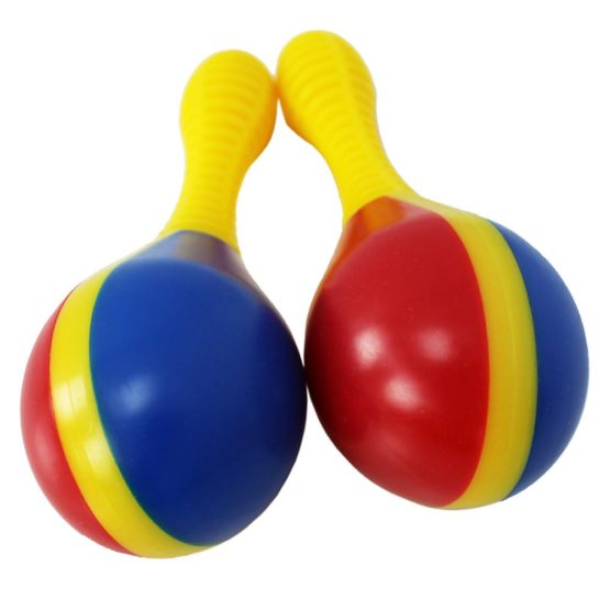 A-Star AP5101 Plastic Small Hands Maracas Blue and Red - Pair - 13cm Shaker, Educational Rhythm Instrument for Children - Image 2