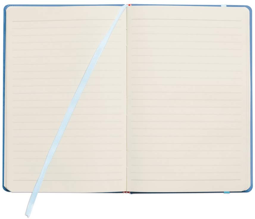 eBuyGB A5 Coloured Hardback Lined Paper Notebook, Light Blue - Image 2