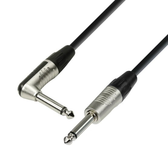 Adam Hall 4 Star Series 9m Rean 6.3mm Jack Mono to 6.3mm Angled Jack Mono Instrument Cable