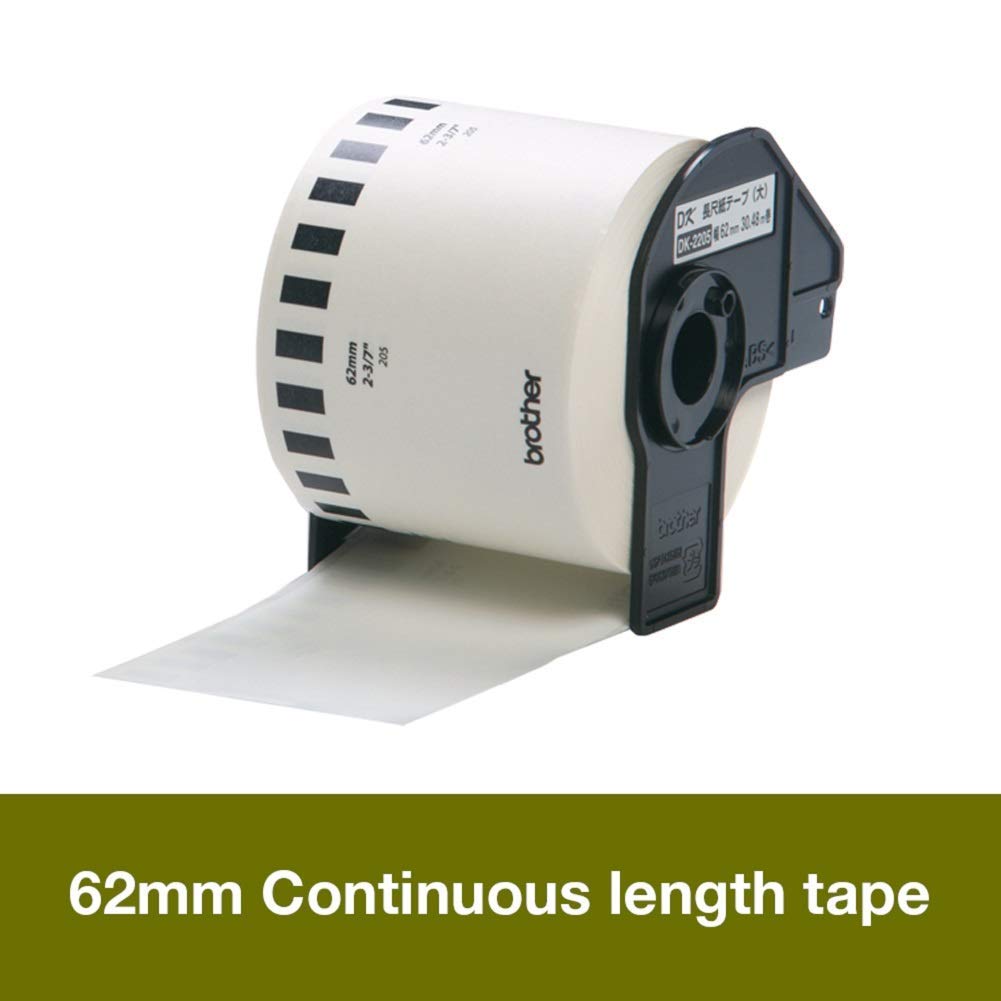 Brother DK-22205 Label Roll, Continuous Length Paper, Black on White, Single Label Roll, 62mm (W) x 30.48M (L) - Image 2
