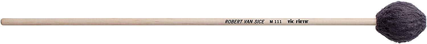 Vic FIrth - Signature Series Marimba Mallets - M111 - Robert Van Sice - Yarn - Very Soft - Charcoal Grey