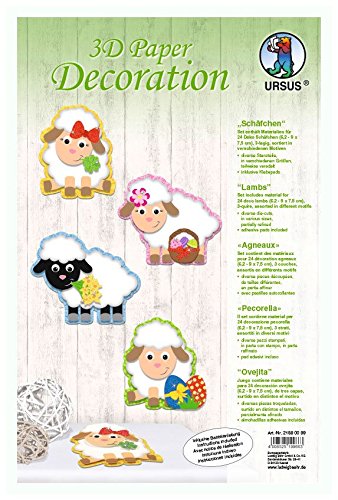 Ursus, 3D paper decoration, 21820099, Schäfchen, Bunt