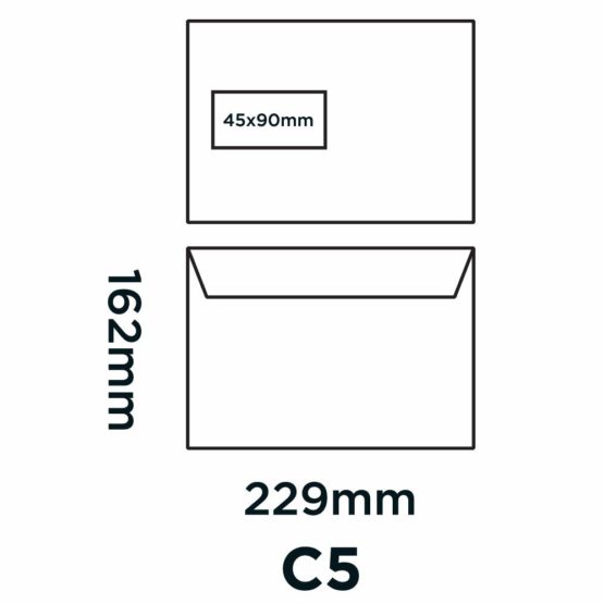 Blake Premium Office C5 162 x 229 mm 120 gsm Peel & Seal Wallet Standard Window Envelopes (34216) Ultra White Wove - Pack of 500 - Image 2