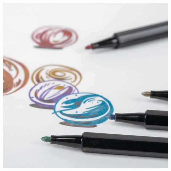 Derwent Academy Metallic Markers, Set of 8, Shimmering Colours, High Quality, 98212 - Image 2