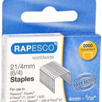 Rapesco 1367 21/4 mm (Type 6/4 mm) Galvanised Staples - Box of 2,000