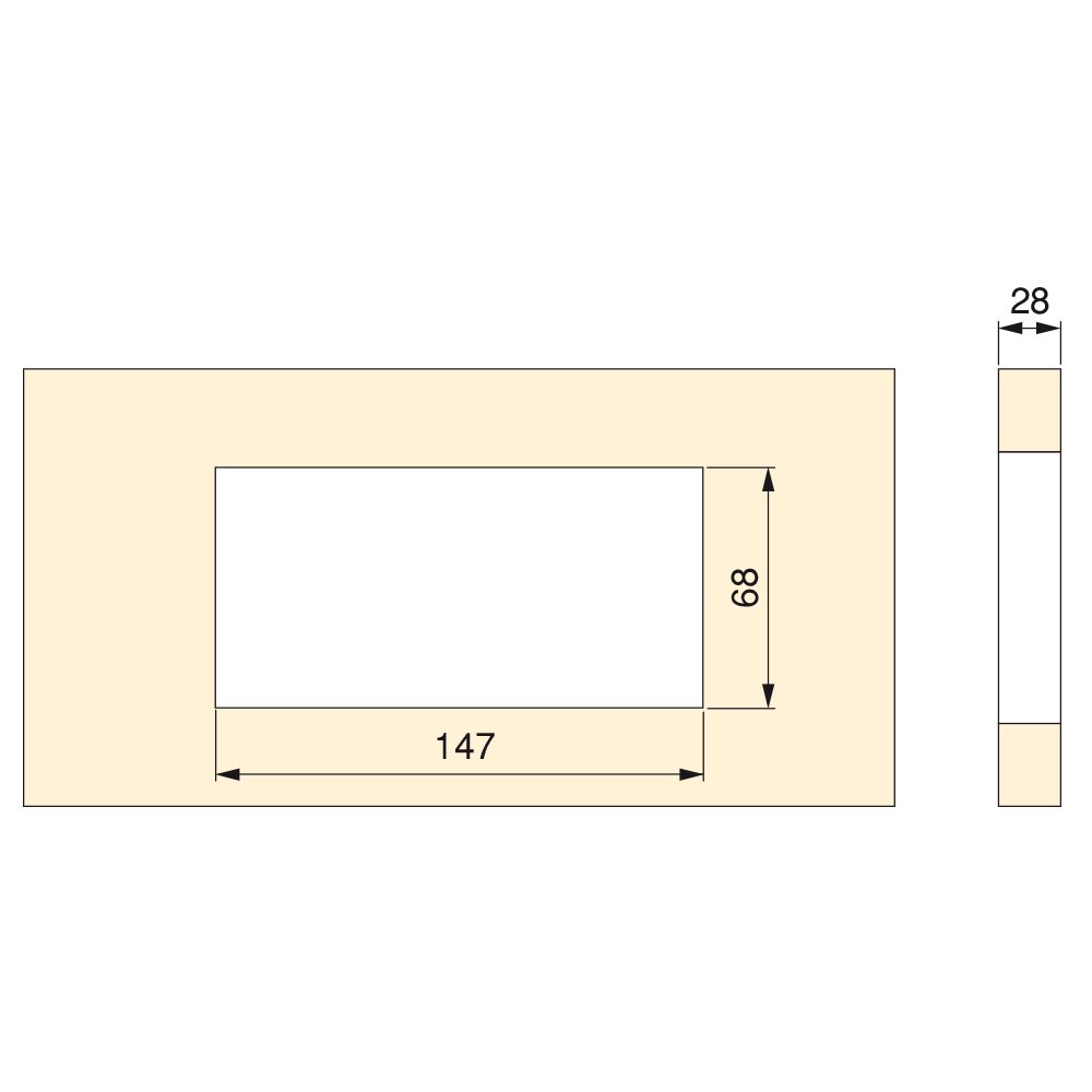Emuca - Square Built-in Metal Grommet for Table/Desk/worktop 160x80mm (6,2x3,14 inch), matt Anodized Aluminium - Image 4