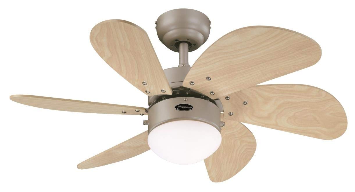 Westinghouse Ceiling Fans 78158 Turbo Swirl One 76 cm Six Indoor Ceiling Fan, Opal Frosted Glass, wood