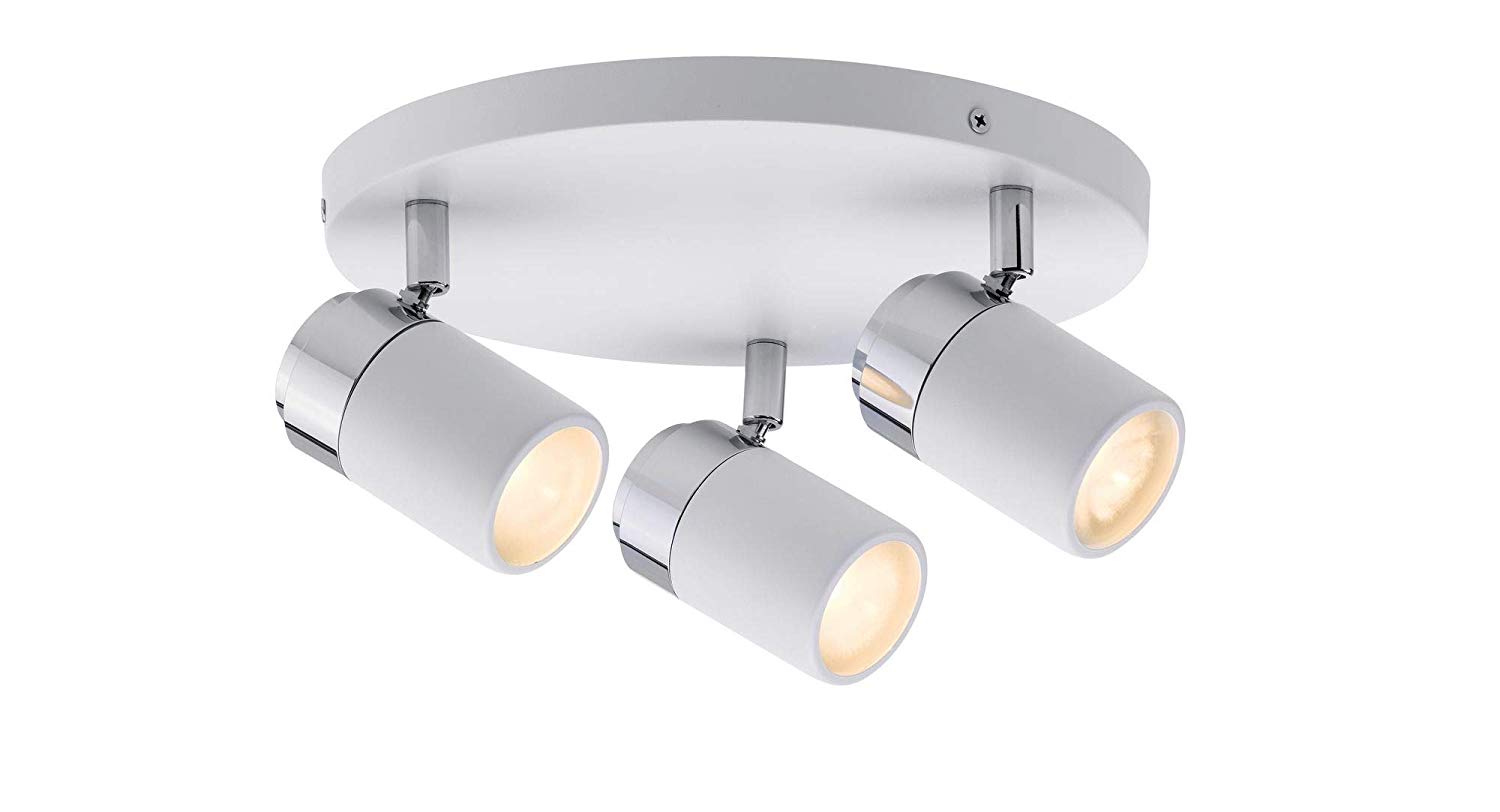 Paulmann 66712 Spotlight Zyli IP44 Rondel max 3x10W GU10 White/Chrome 230V Metal, White, Chrome, 25 x 25 x 11 cm - Image 2