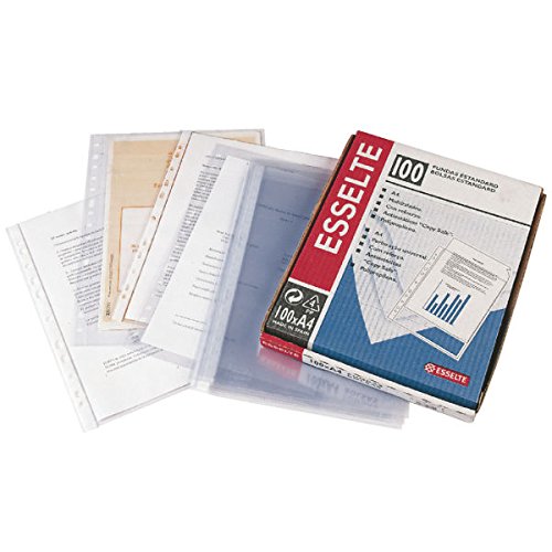 Leitz 46101 Box Sleeves 11 Holes A4, Smooth glass, Folio, Caja de 100