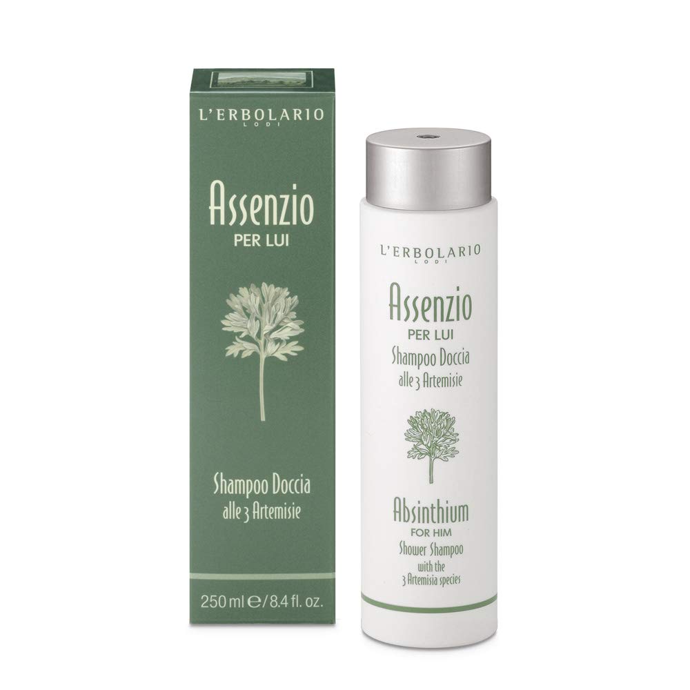L'Erbolario Absinthium for Him Shower Shampoo with Three Artemisia Species, 250 ml (Pack of 1)