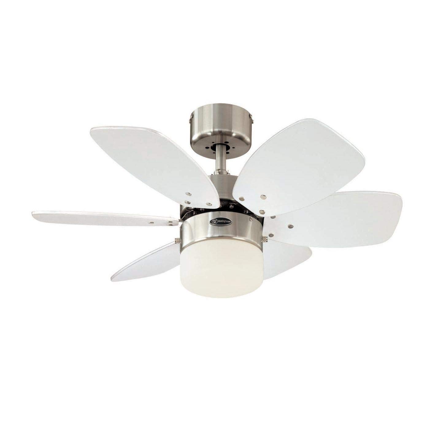 Westinghouse Lighting 78788 Flora Royale One-Light 76 cm Six-Blade Indoor Ceiling Fan, Satin Chrome Finish with Opal Frosted Glass - Image 2
