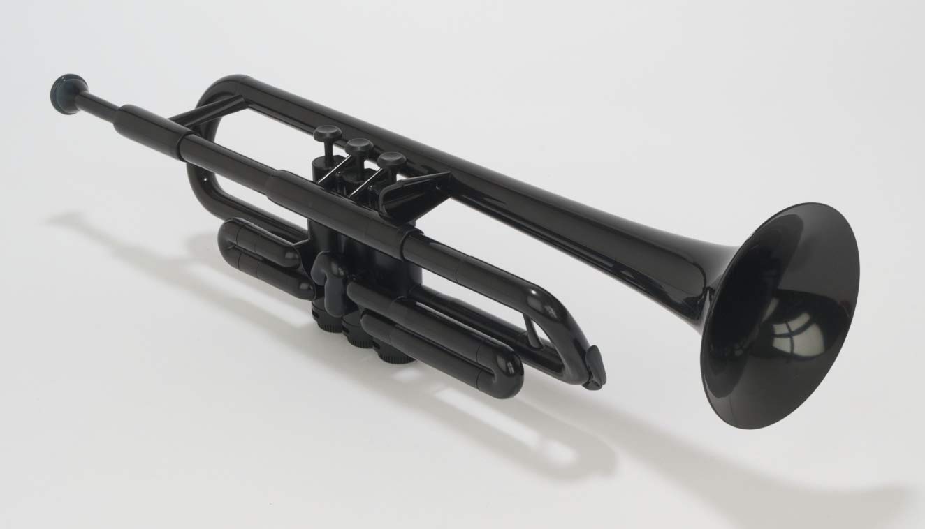 pTrumpet Plastic Trumpet with 3C and 5C Mouthpiece and Carry Bag - Bb Student - Black - Image 3
