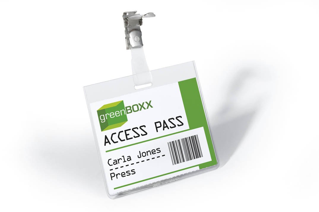 Durable Security Badge 60 x 90 mm with Clip Transparent, Pack of 25 Badges, Includes Blank Insert Cards - Image 4